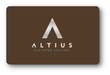 Altius Logo on a solid brown background
